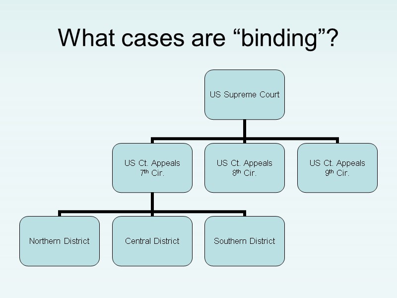 What cases are “binding”?